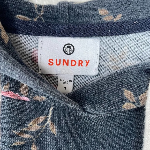 Sundry Size S Blue Floral hoodie sweater size S - Picture 3 of 10